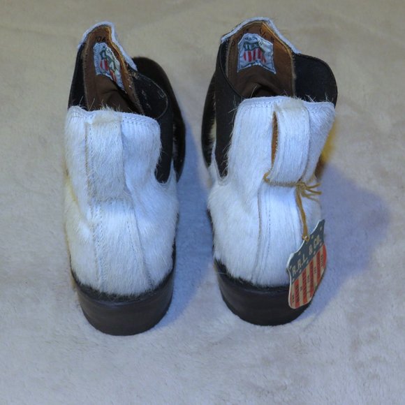 Ralph Lauren RRL Women's Black Hair on Hide Plainview Chelsea Boots 6.5 B NWB - Picture 7 of 13